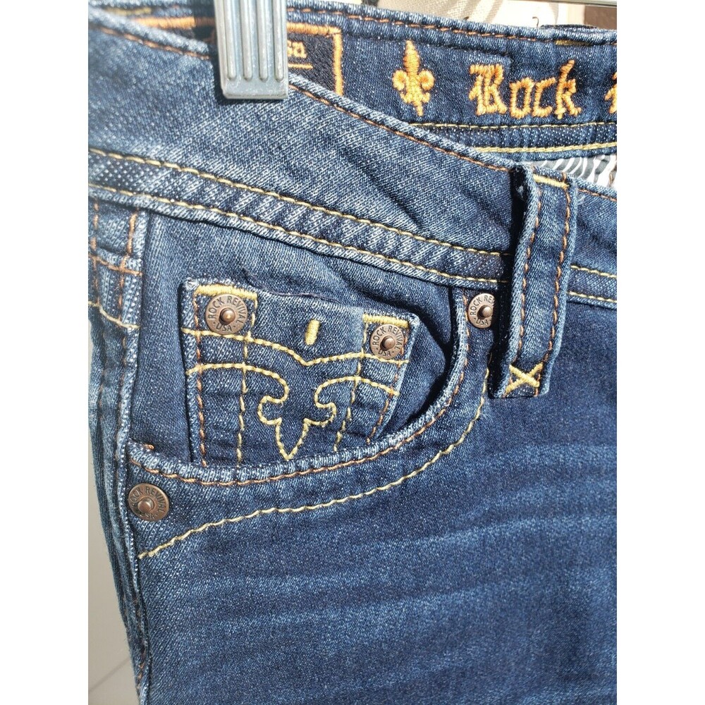 Rock Revival Jeans 25 Womens Blue Denim Jessica Skinny Leg Dark Wash Stretch - Picture 3 of 16